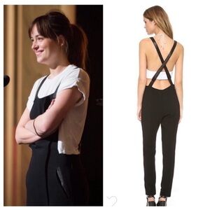 Rag & Bone Black Box Jumpsuit with lamb Leather straps